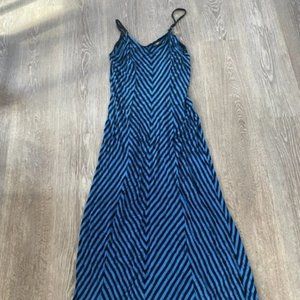 Black and blue striped maxi